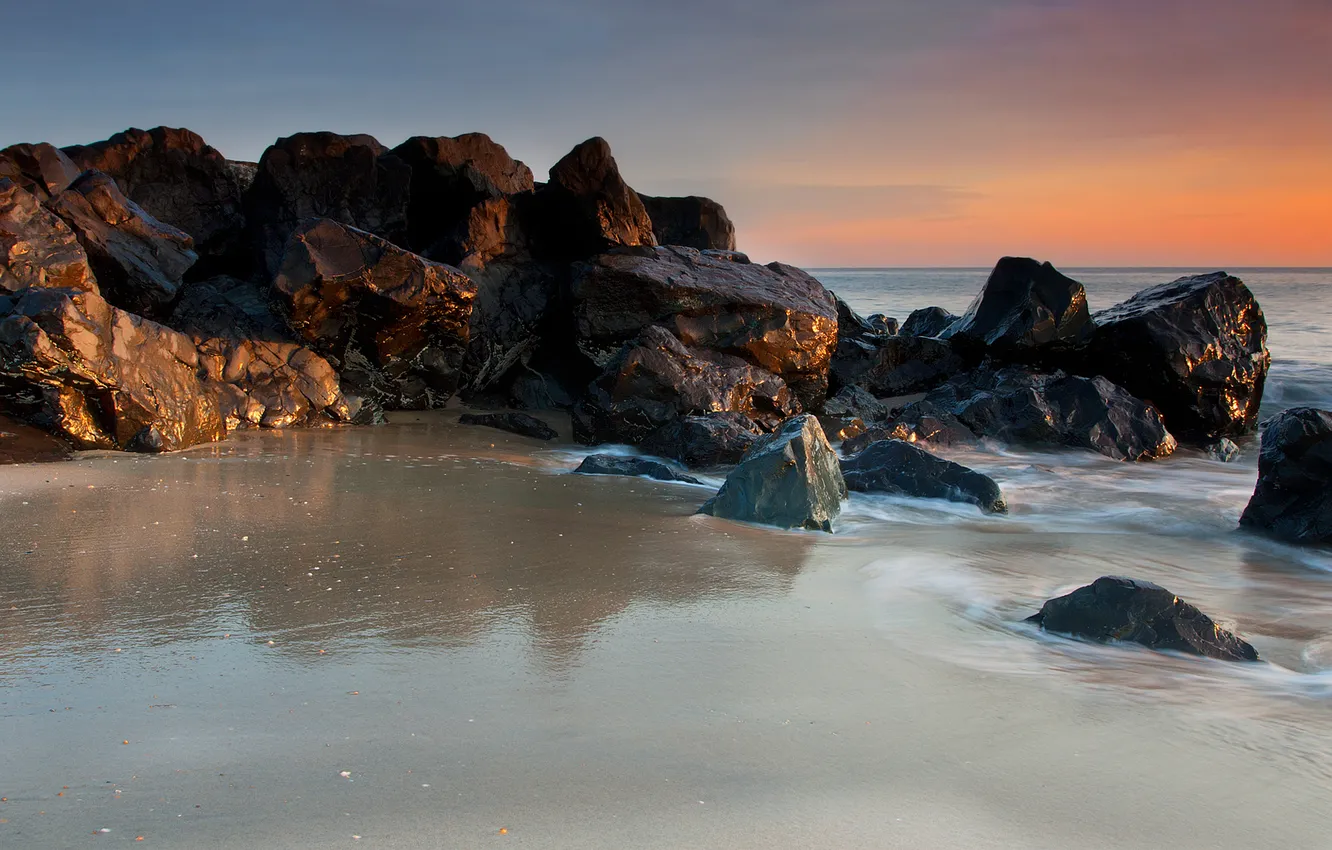 Фото обои песок, море, вода, природа, скала, камни, океан, скалы