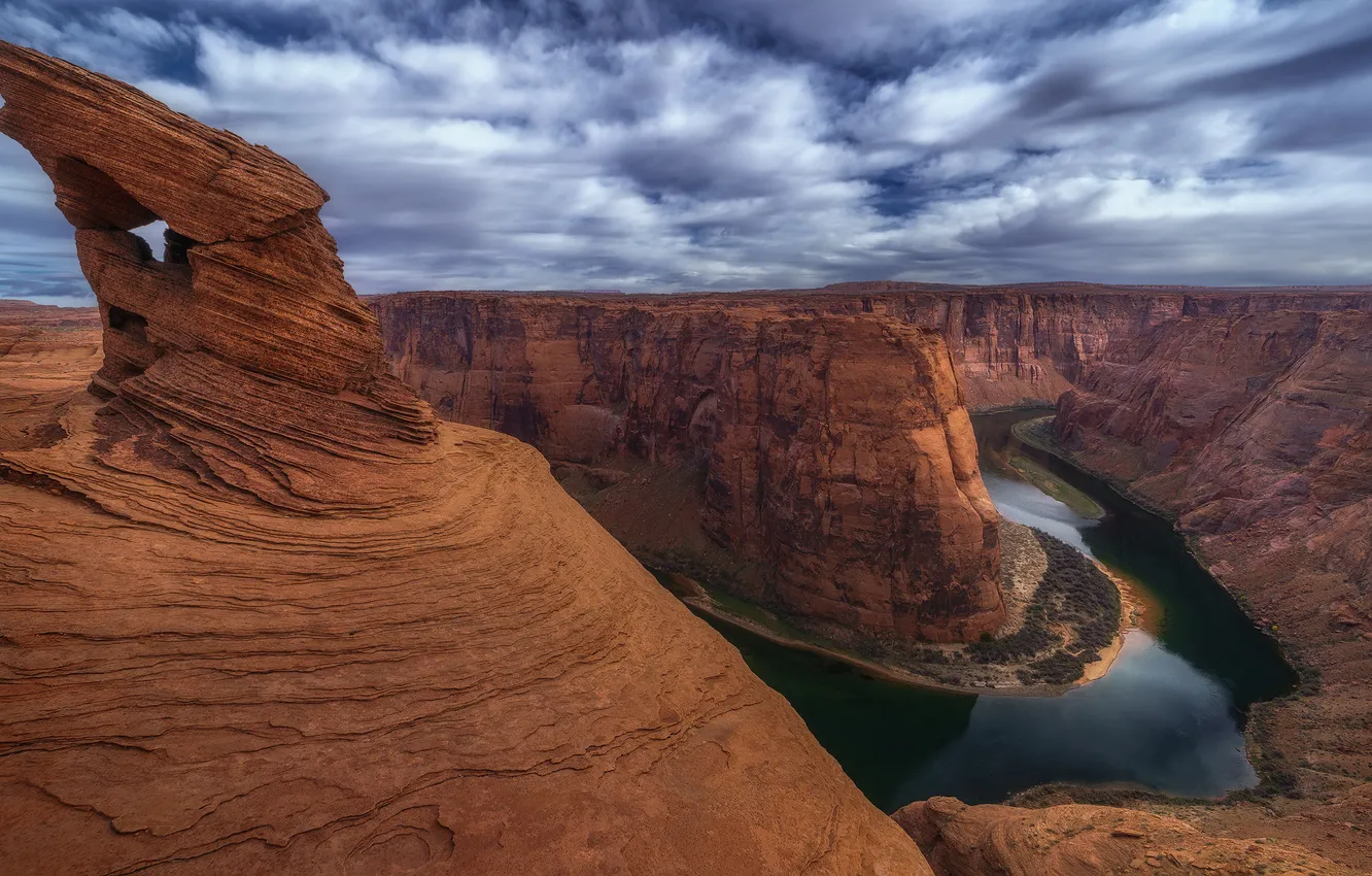 Фото обои небо, облака, скалы, каньон, США