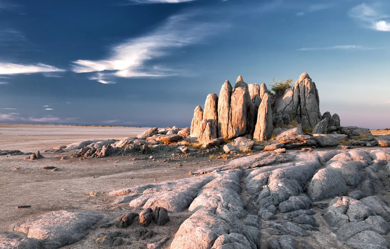 Фото обои Botswana, Kubu Island, Granite Rocks