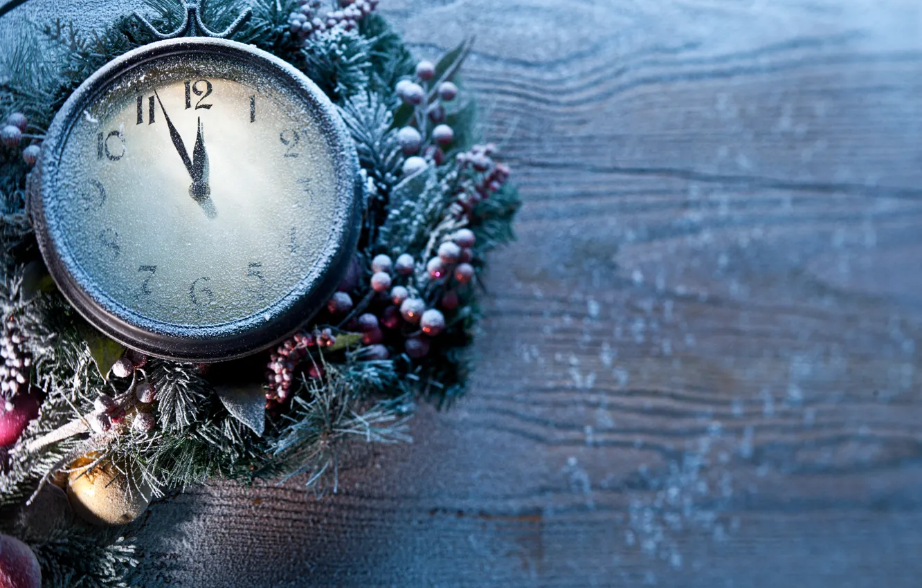 Фото обои Новый Год, Рождество, new year, frozen, clock