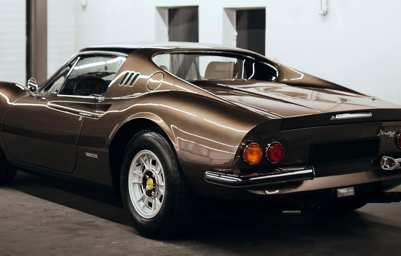 Фото обои Ferrari, close-up, 1973, Dino, Ferrari Dino 246 GTS