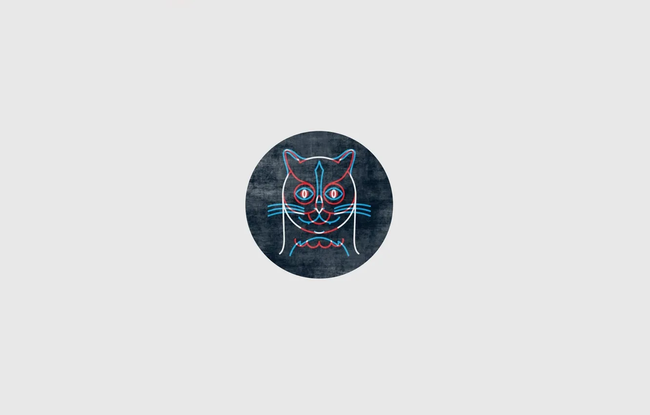 Фото обои Минимализм, Кот, Арт, Art, Cat, Minimalism