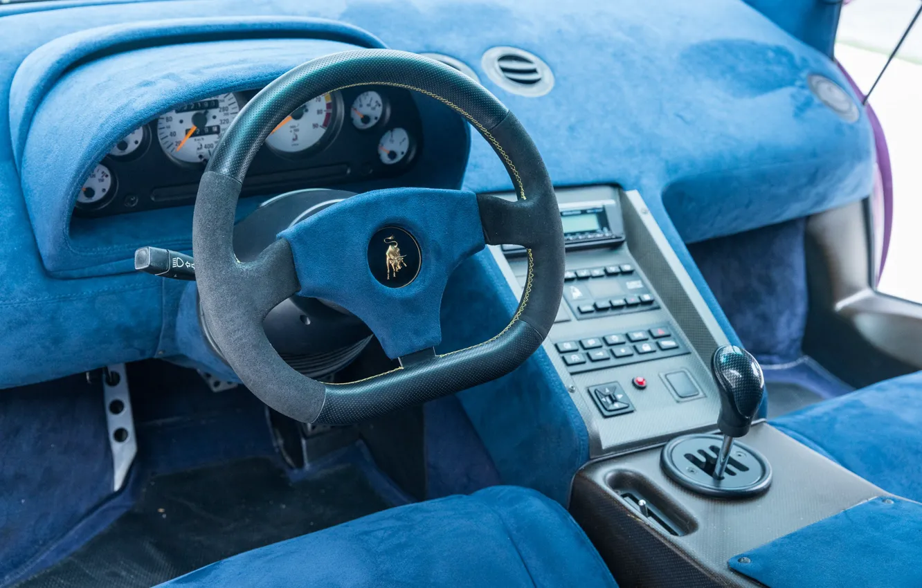 Фото обои Lamborghini, Diablo, car interior, Lamborghini Diablo SE30