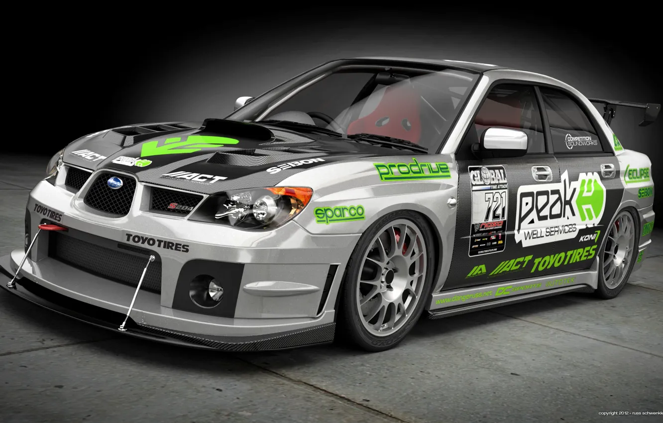 Фото обои Subaru, Impreza, арт, WRX, front, субару, импреза, race car