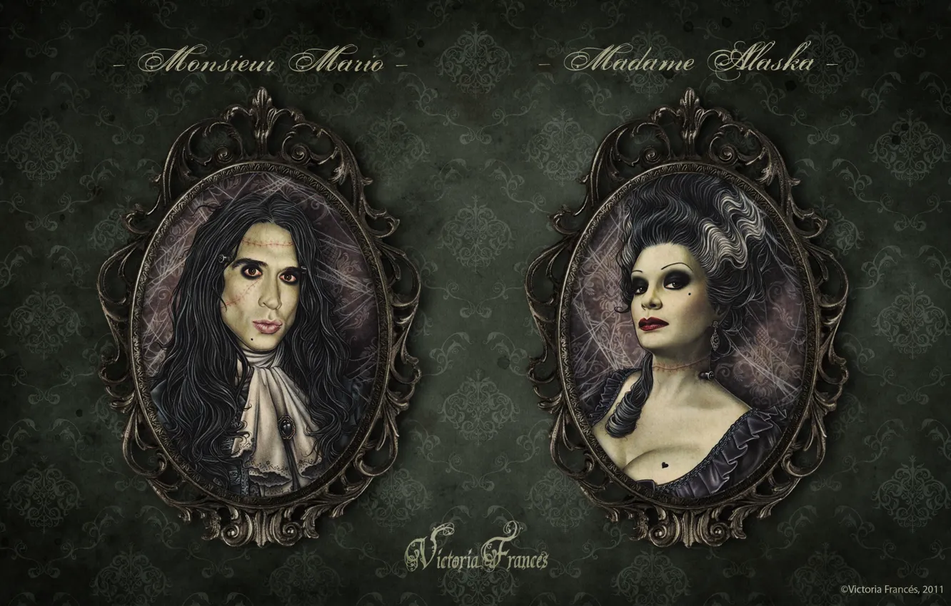 Фото обои fantasy, undead, portrait, frankenstein, Victoria Frances, gothic style, Divina Fantasmagoria