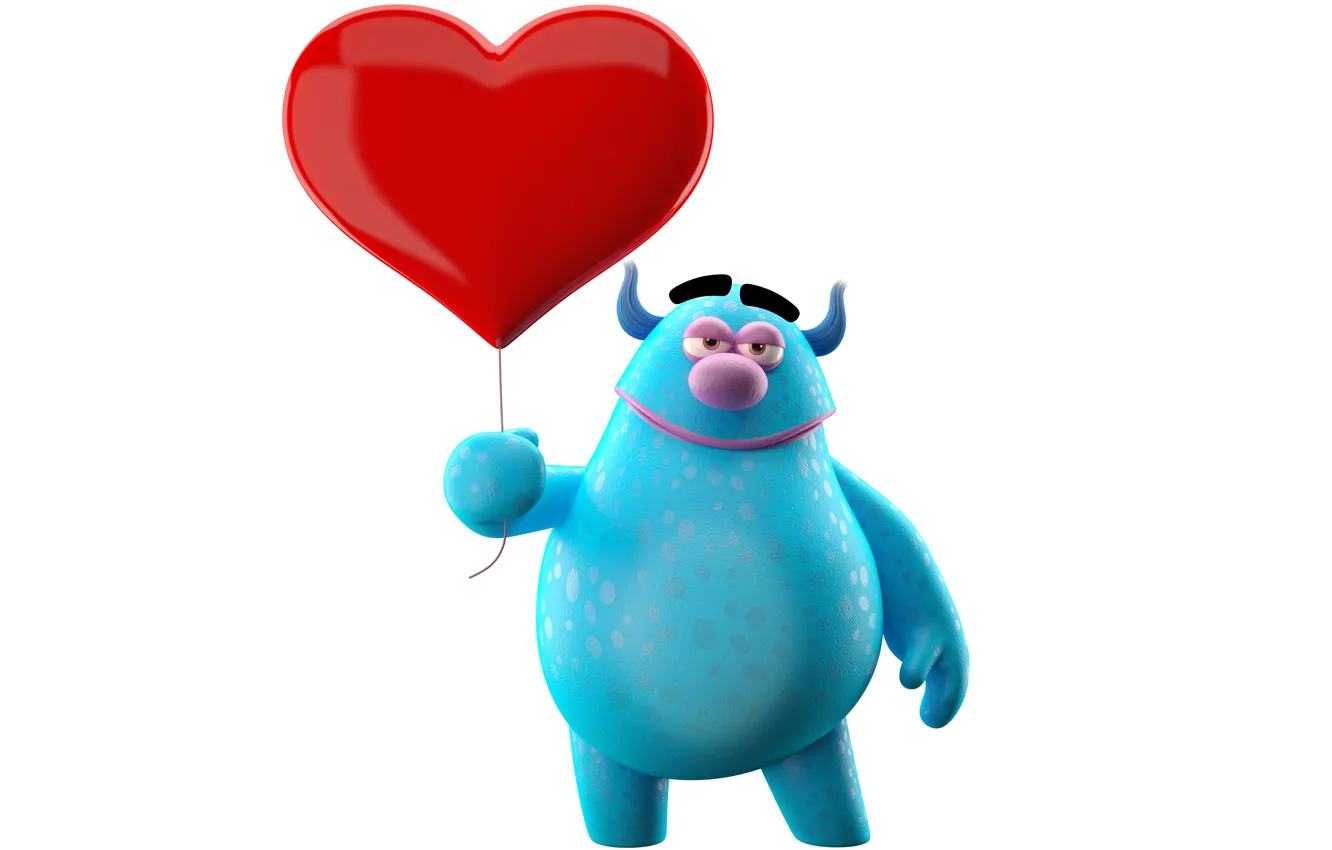 Фото обои character, monster, heart, funny, cute