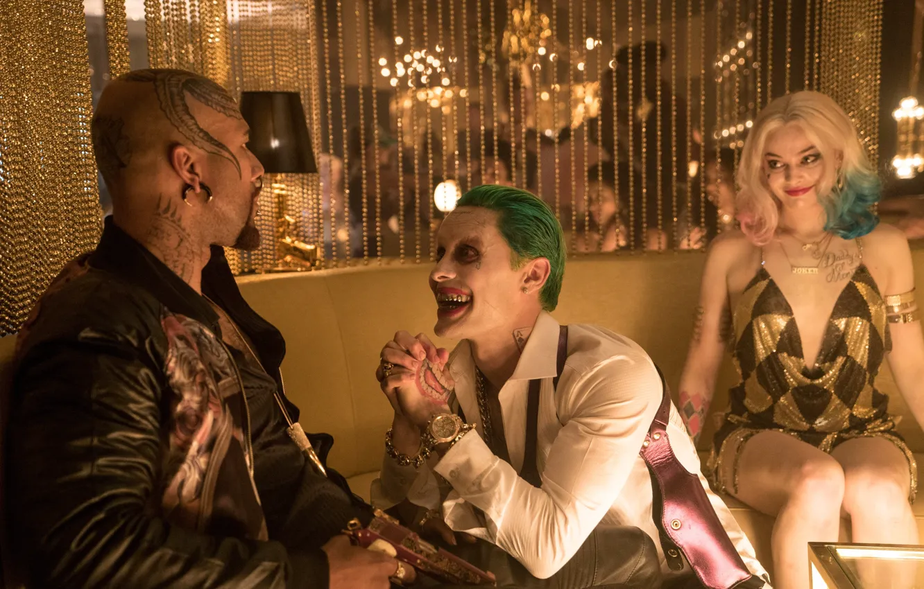 Фото обои Джокер, Joker, Джаред Лето, Jared Leto, Харли Квинн, Harley Quinn, Margot Robbie, Марго Робби