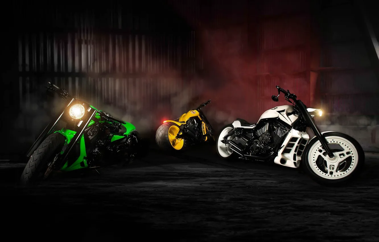 Фото обои Green, White, Yellow, Bike, Sport, Motorcycles, NLC
