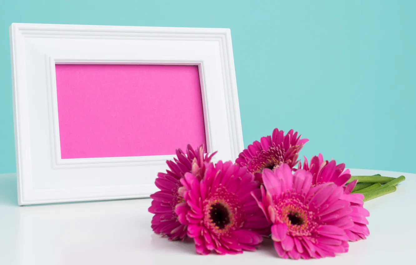Фото обои цветы, стол, фон, розовый, праздник, голубой, цвет, букет