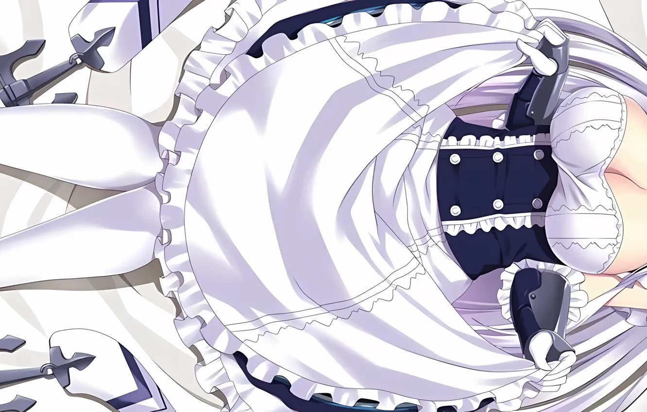 Фото обои widescreen, girl, sexy, cleavage, long hair, dress, boobs, anime