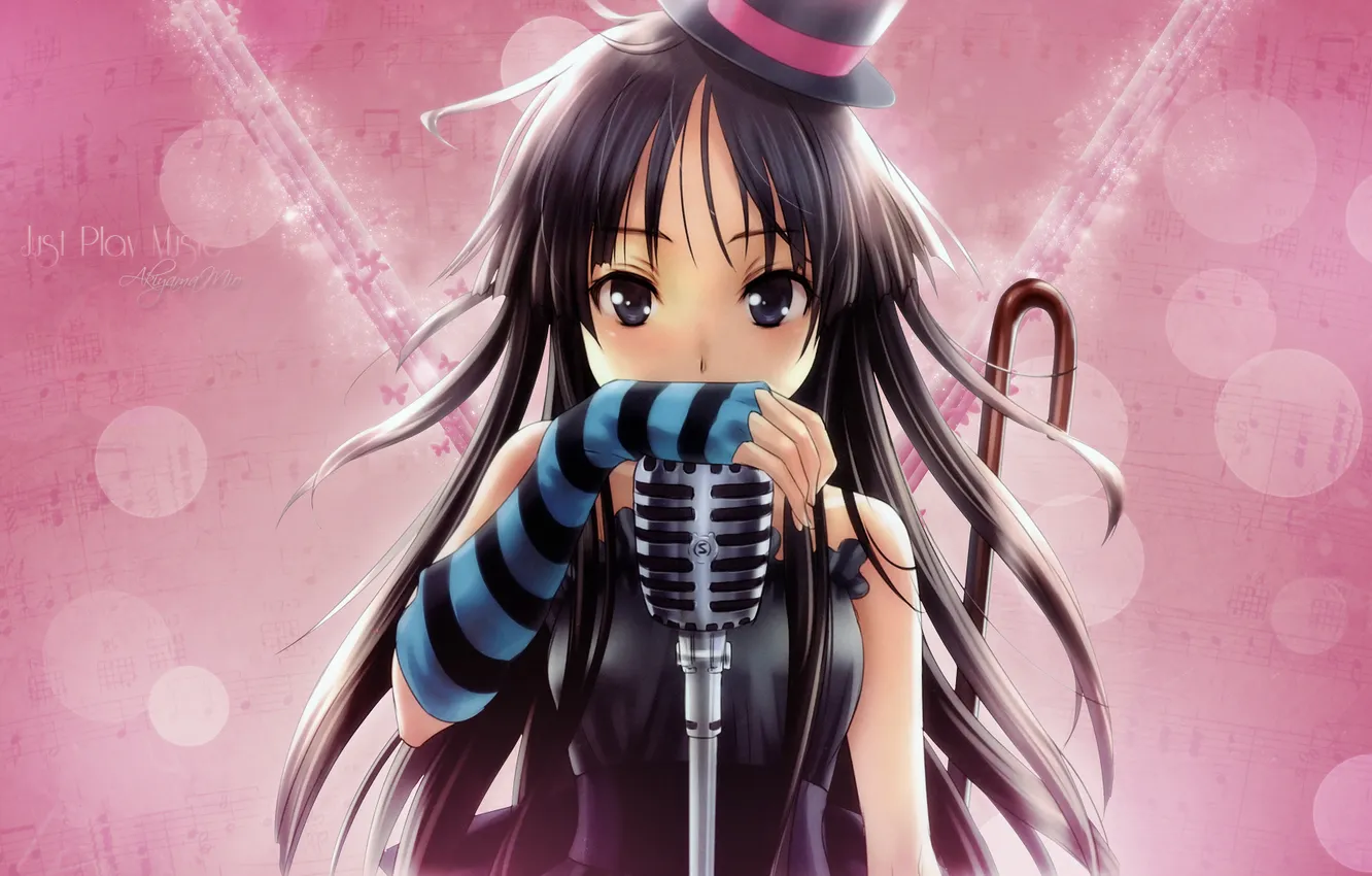 Фото обои аниме, девочка, микрофон, Heart No Kuni Alice