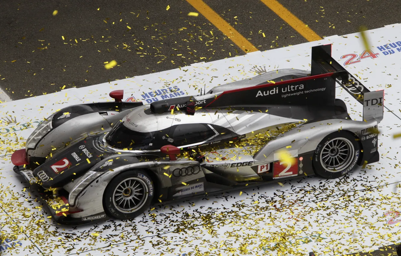Фото обои Le Mans, 2011, race, чемпионы, LMP1, Audi R18 TDI