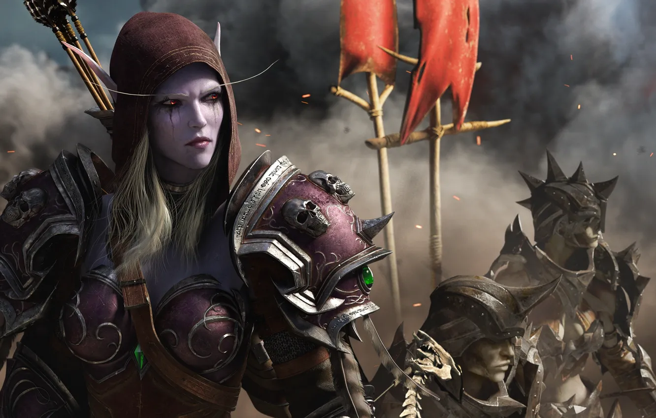 Фото обои World Of Warcraft, Silvanas Windrunner, Битва за Азерот, Отрёкшиеся