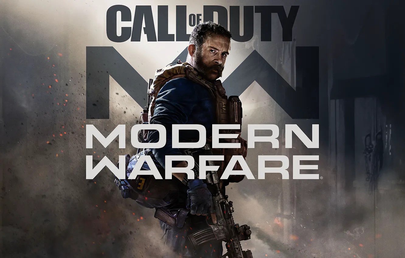 Фото обои взгляд, оружие, лого, logo, экипировка, снаряжение, Call Of Duty, Modern Warfare