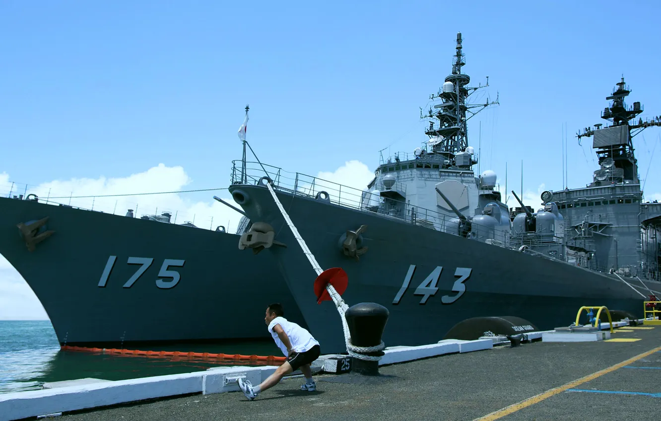 Фото обои 2012, Перл-Харбор, эсминцы, визит, JS Shirane, JS Myoko