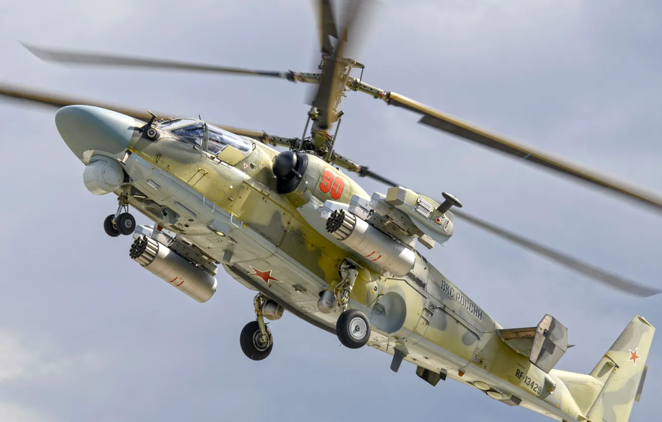 Фото обои ВКС России, Ка-52 Аллигатор, Ka-52, разведывательно-ударный вертолёт