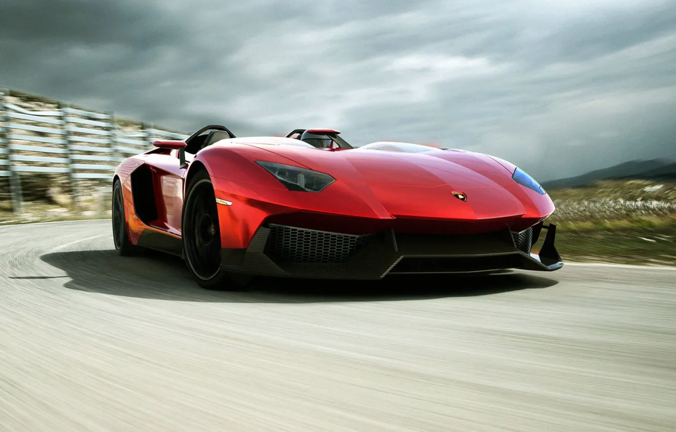 Фото обои car, Lamborghini, red, Aventador, super car, Lamborghini Aventador J