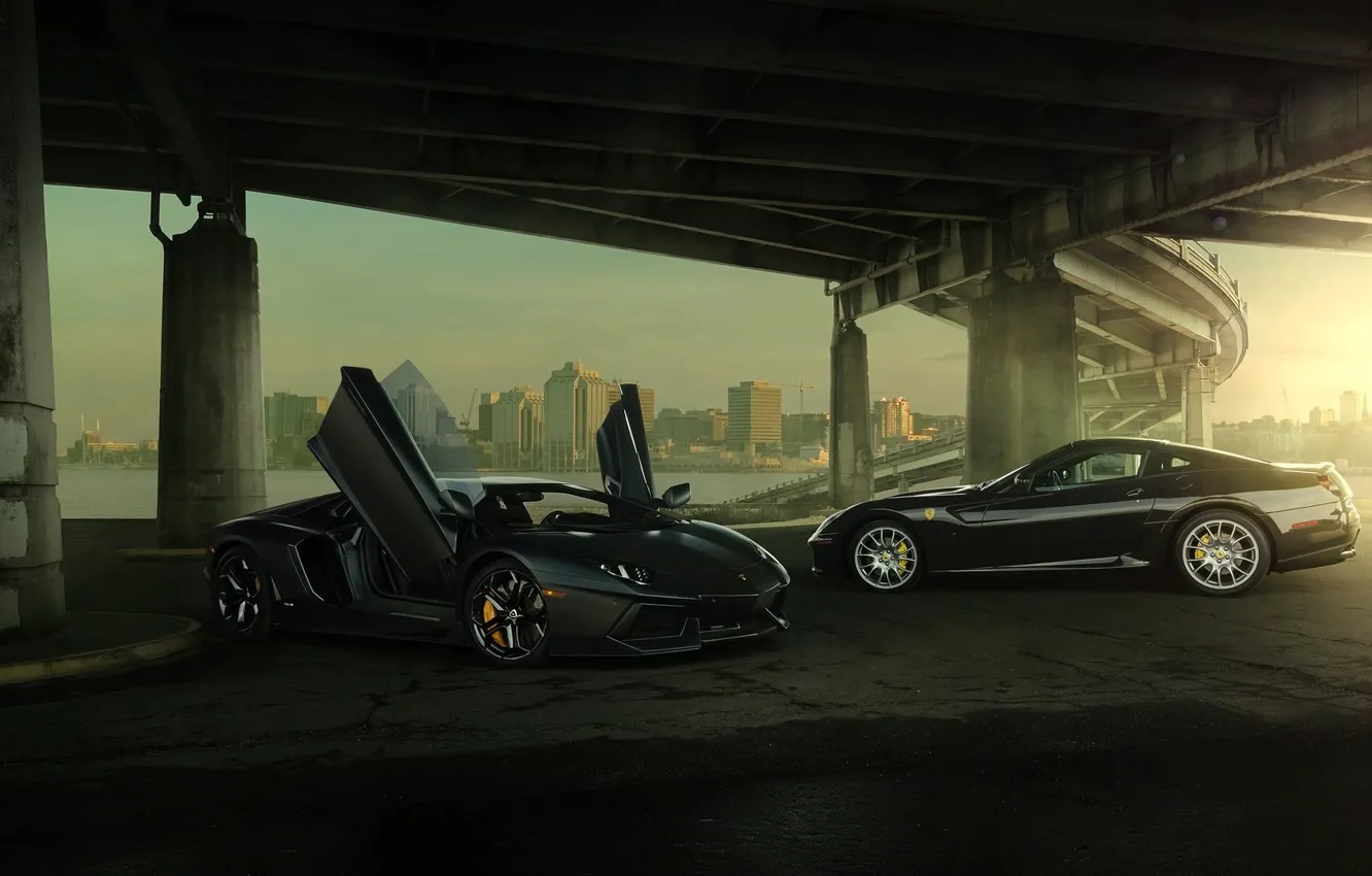 Фото обои Lamborghini, Ferrari, V12, LP700-4, Aventador, Supercars, Автомобили, Суперкары