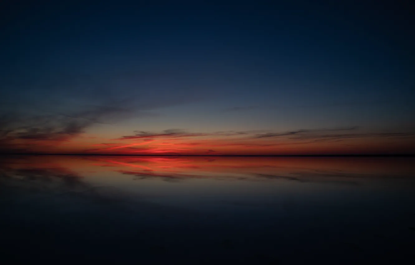Фото обои Nature, Clouds, Sky, Water, Ocean, Sun Goes Down, Fedor Shlyapnikov