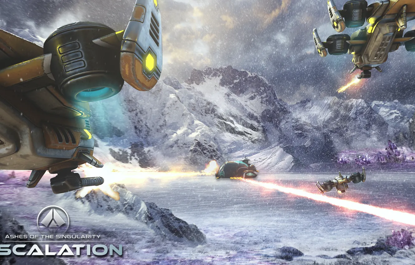 Фото обои снег, горы, нападение, Fahes of the Singularity, Escalation