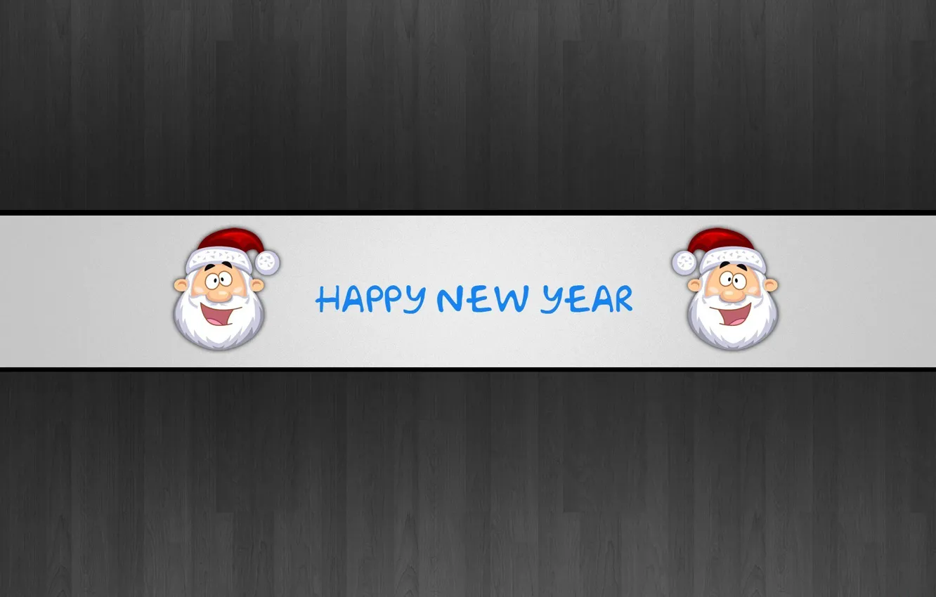 Фото обои надпись, новый год, санта, Happy New Year