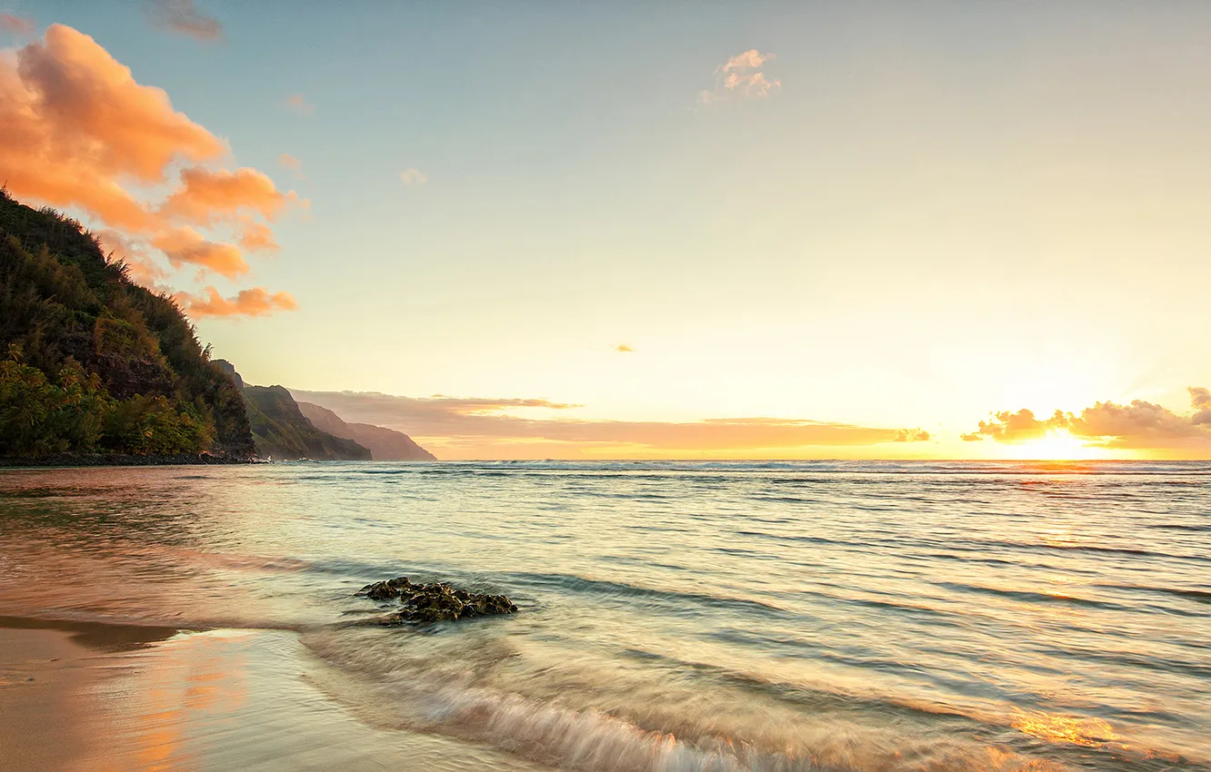 Фото обои beach, sun, napali