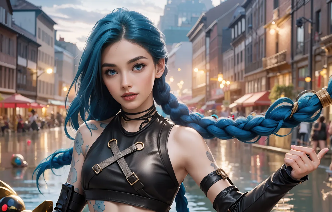 Фото обои Games, League of Legends, Jinx, AI art