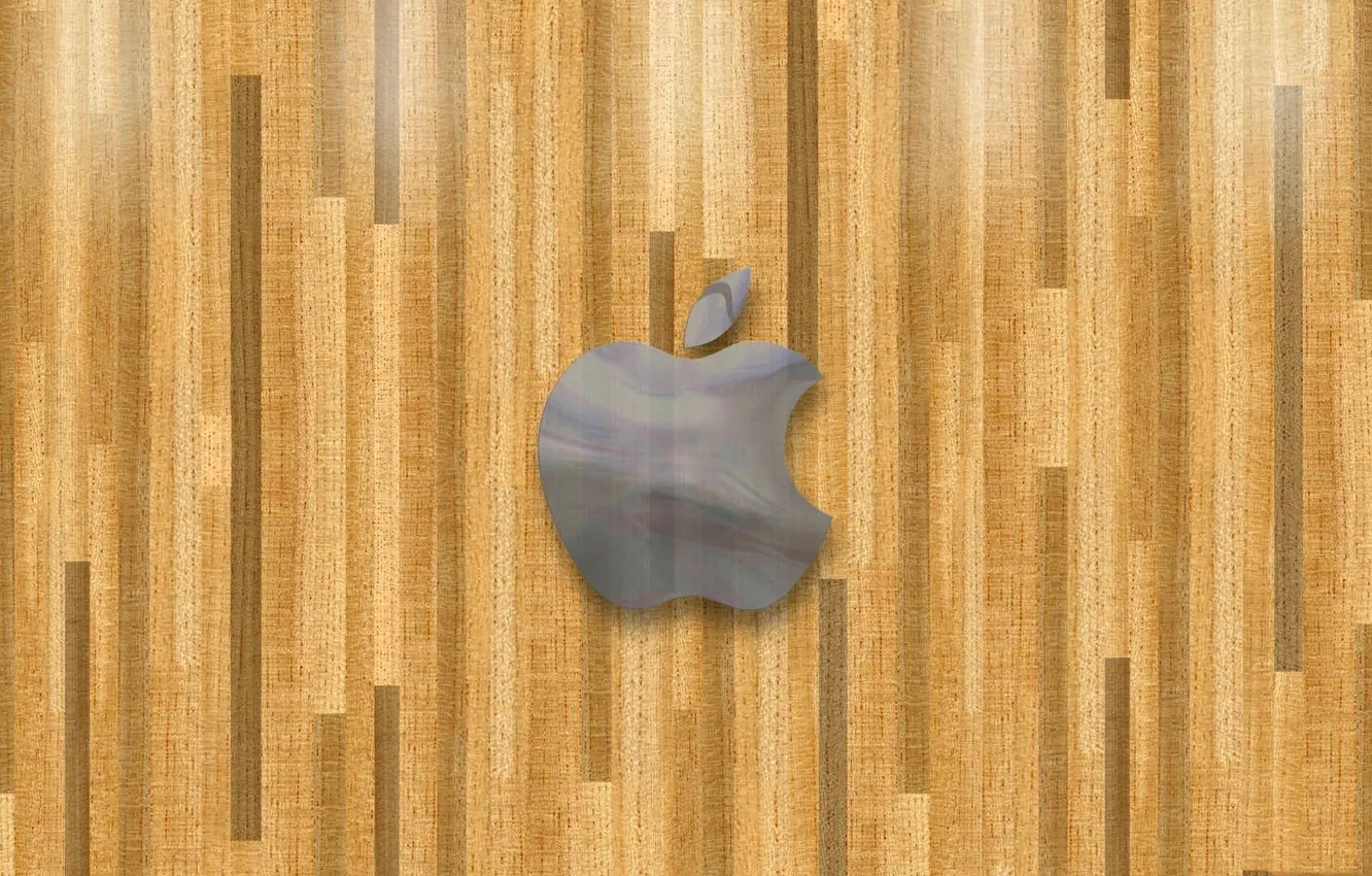 Фото обои линии, apple, паркет, эмблема, объем