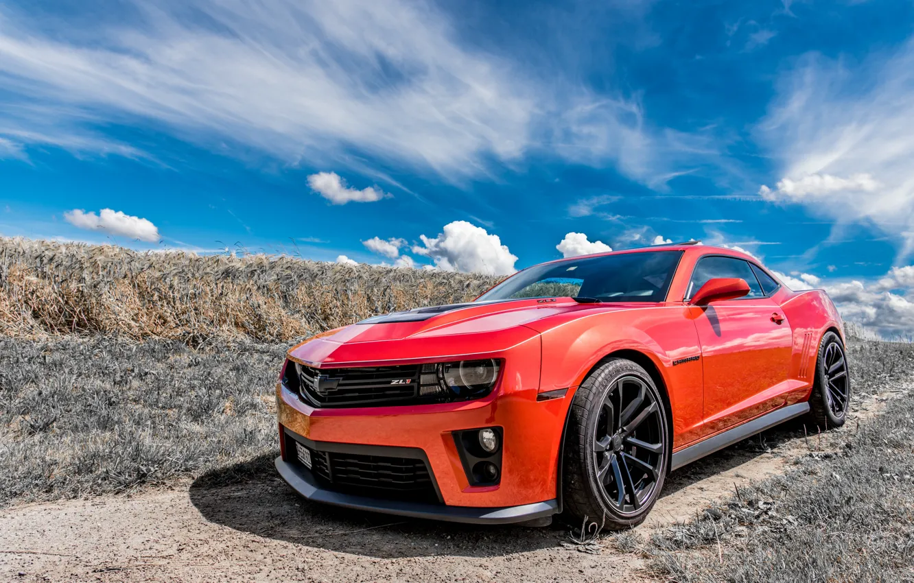 Фото обои red, camaro, chevrolet, zl1