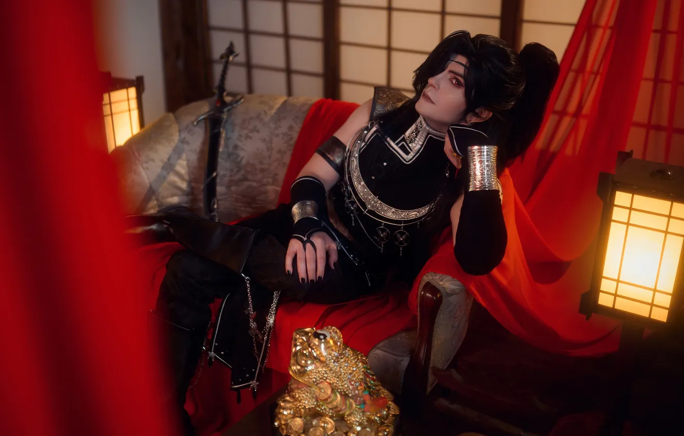 Фото обои парень, косплей, cosplay, Благословение Небожителей, Хуа Чэн, Грейсон, GraysonFin cosplay, GraysonFin