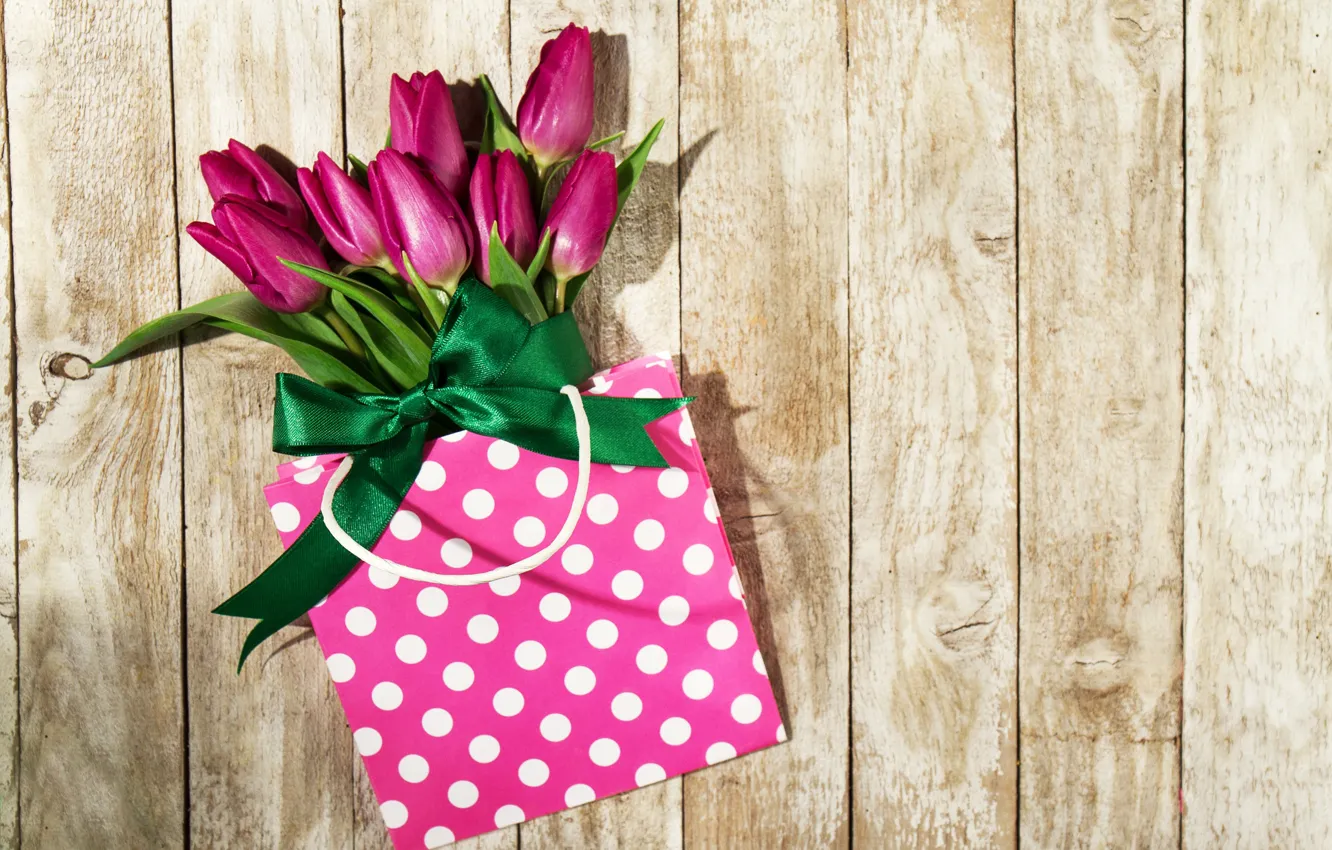 Фото обои цветы, букет, тюльпаны, сумочка