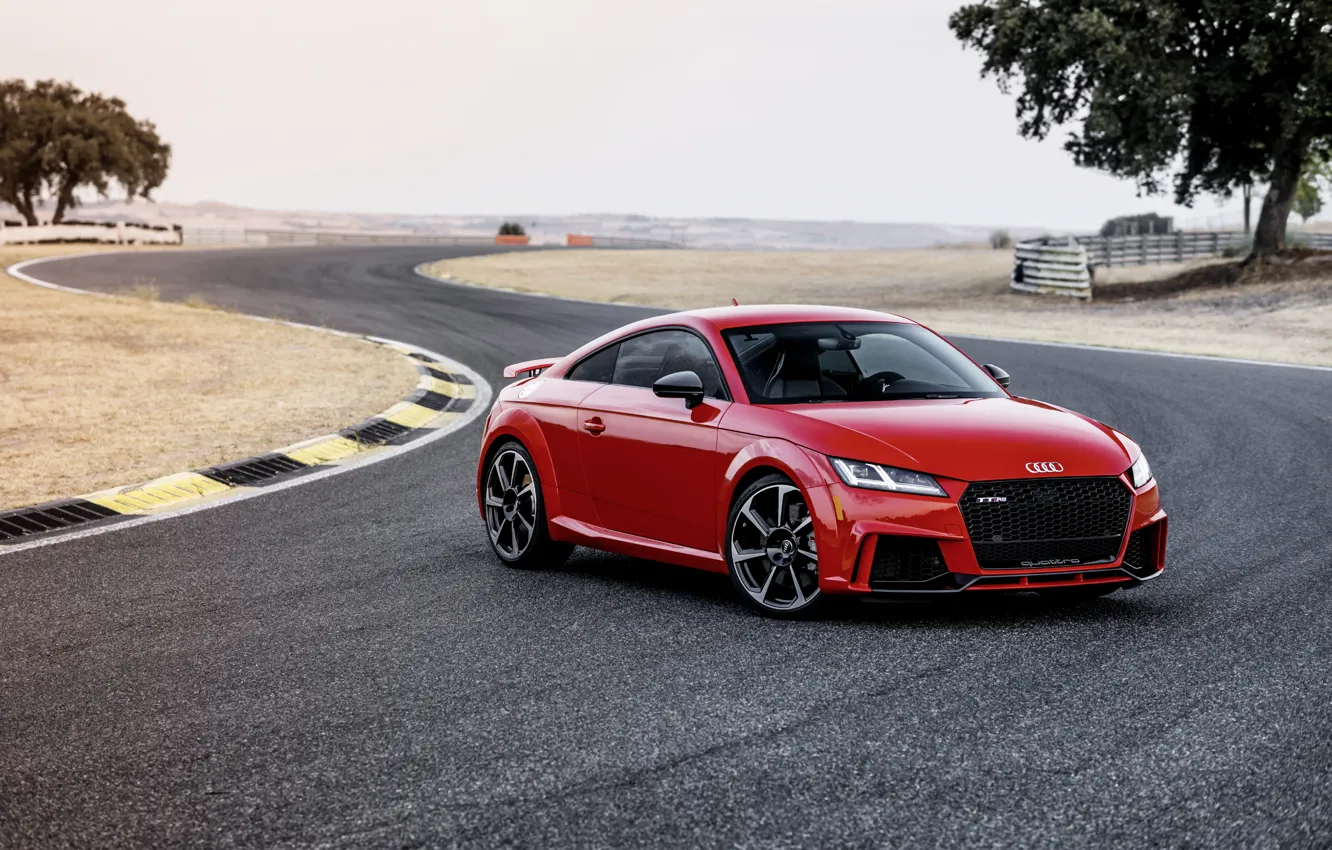 Фото обои Audi, German, Red, 2018, Track, RS, TT