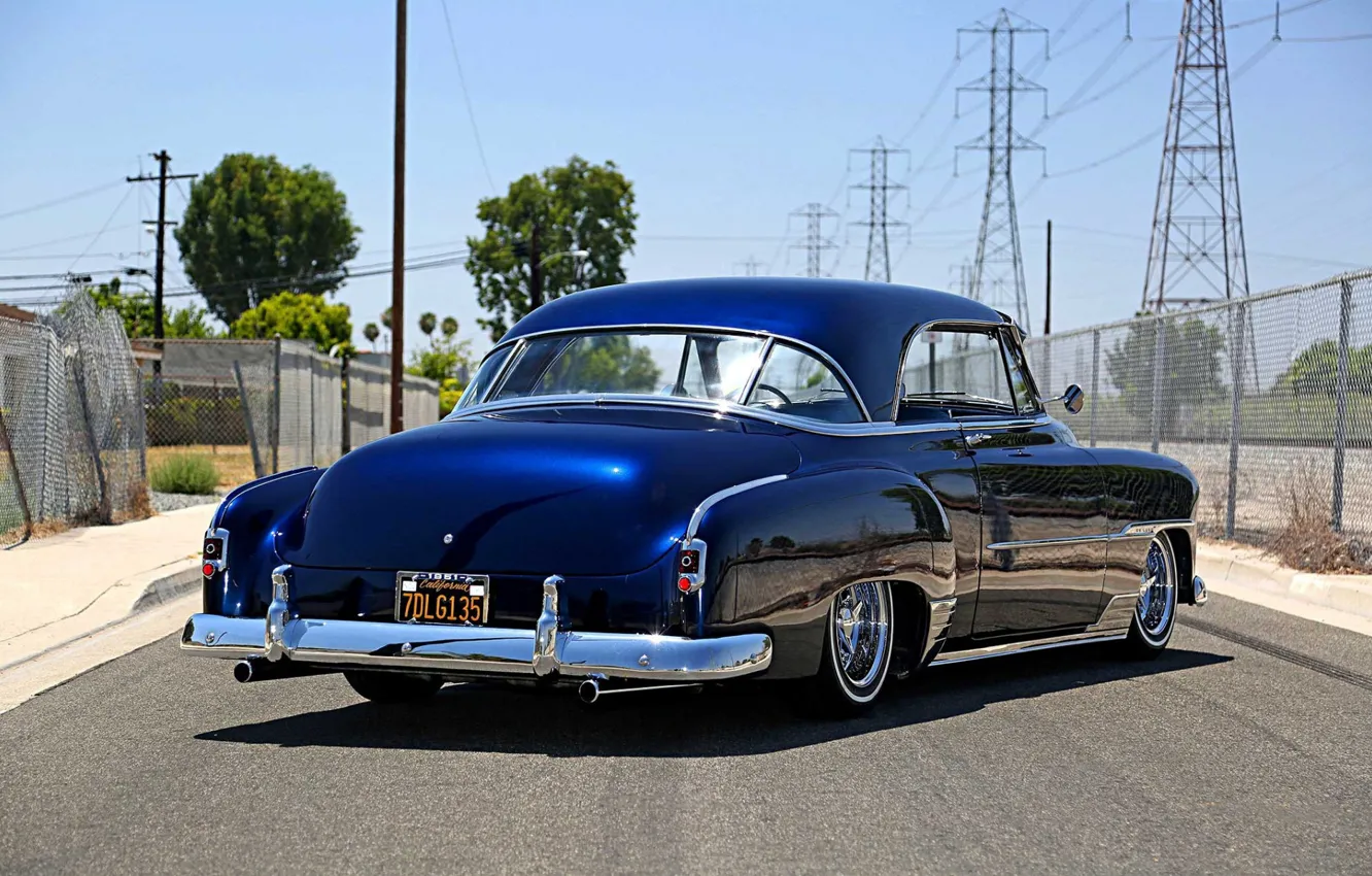 Фото обои Chevrolet, Blue, Old, Custom, Deluxe