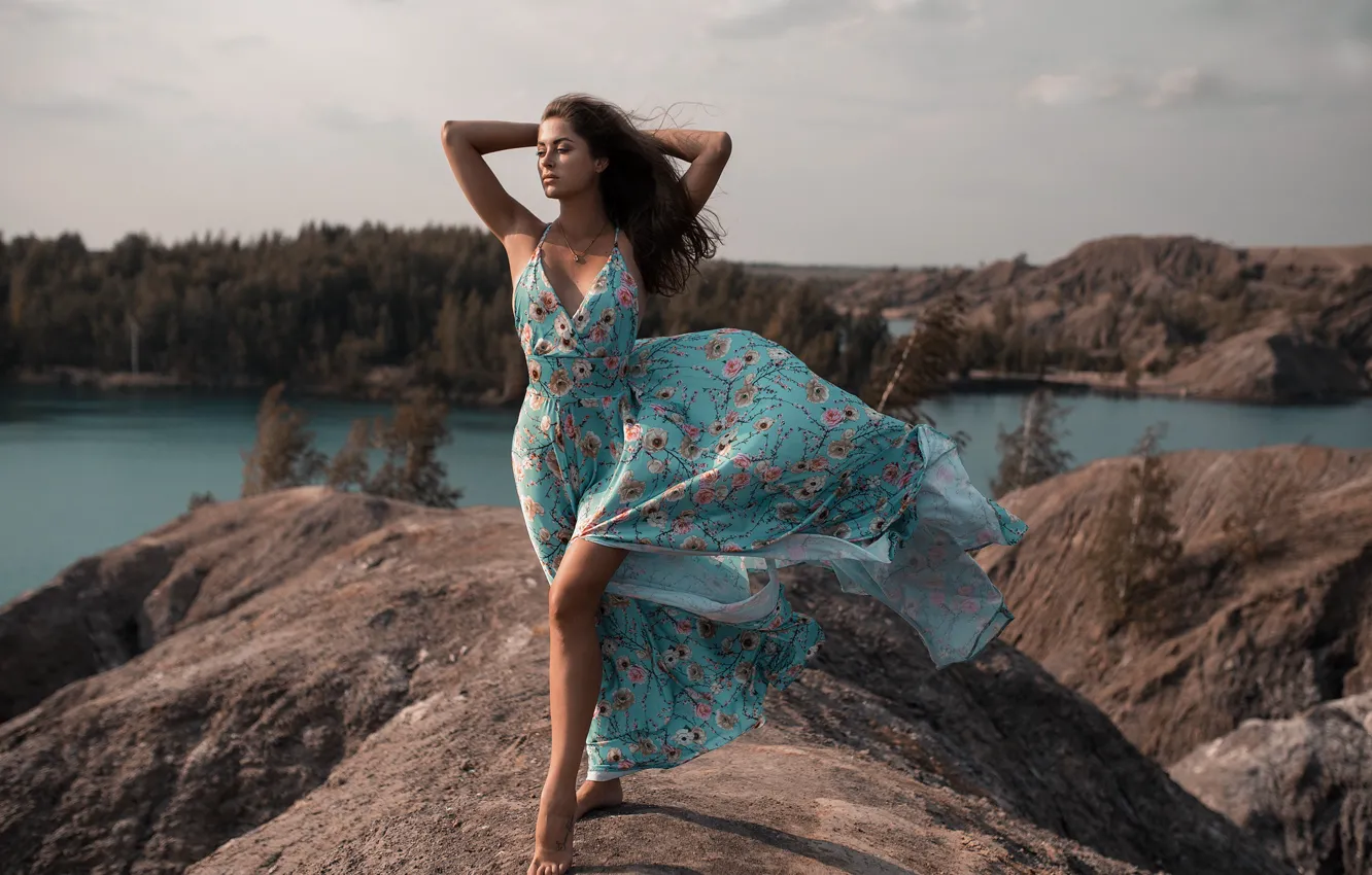 Фото обои Девушка, платье, Илья Баранов
