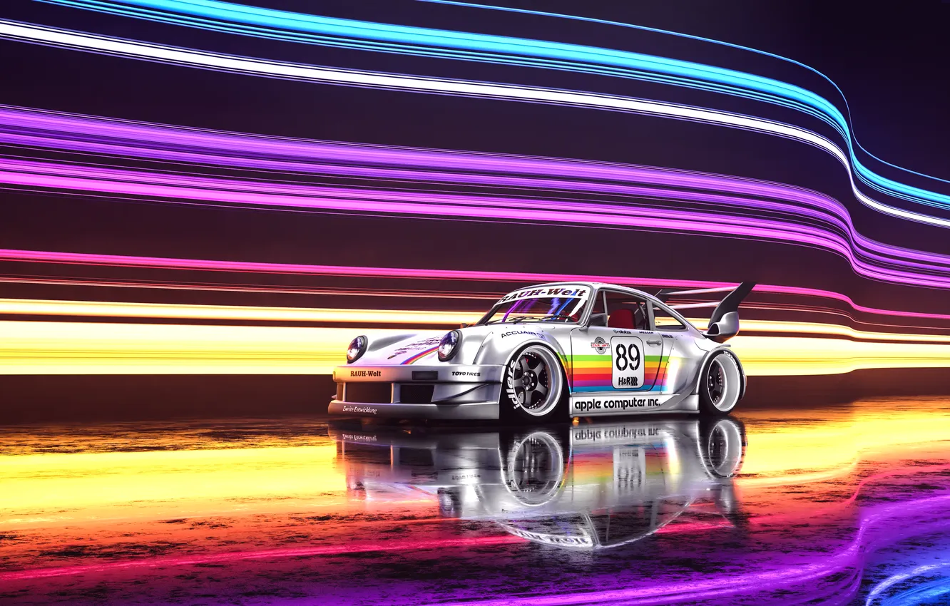Фото обои colors, lines, sport car, Porshe 911