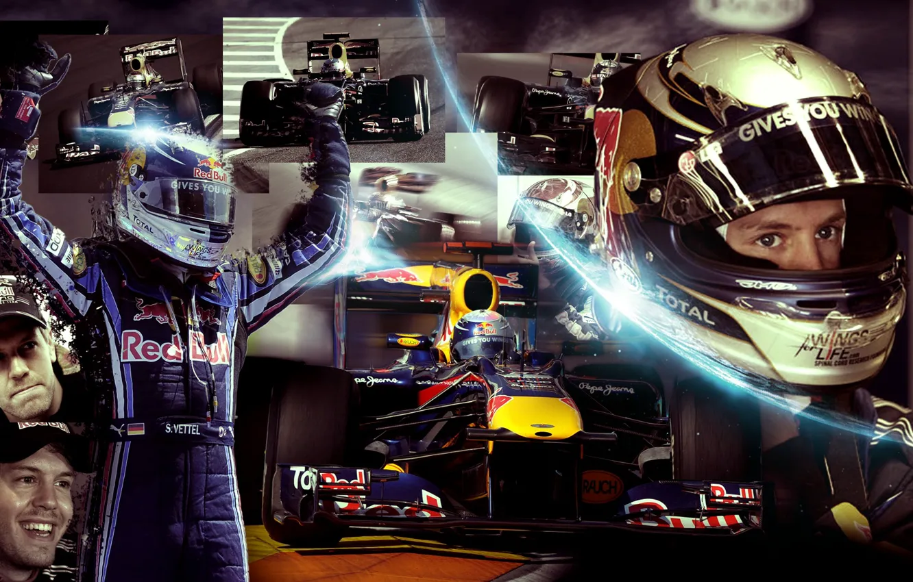 Фото обои Гонщик, Formula 1, Red Bull, Sebastian Vettel, Пилот