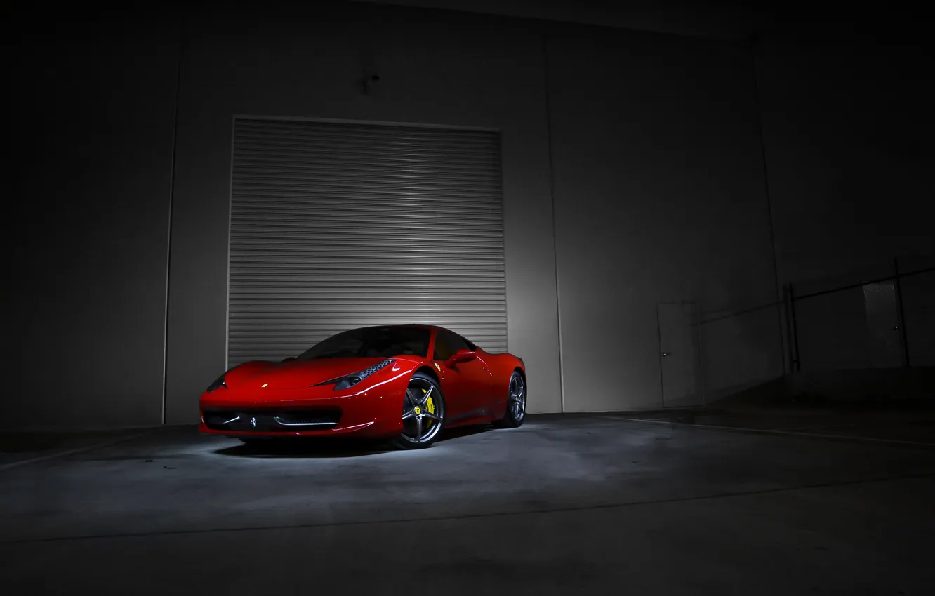 Фото обои красный, бокс, red, ferrari, феррари, вид спереди, италия, 458 italia