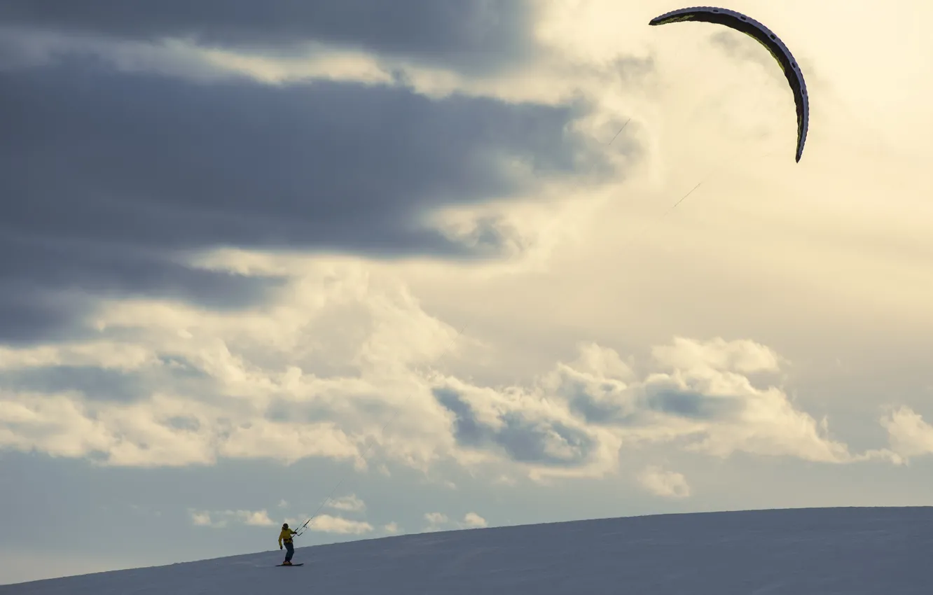 Фото обои sport, sky, extreme, ski, kite