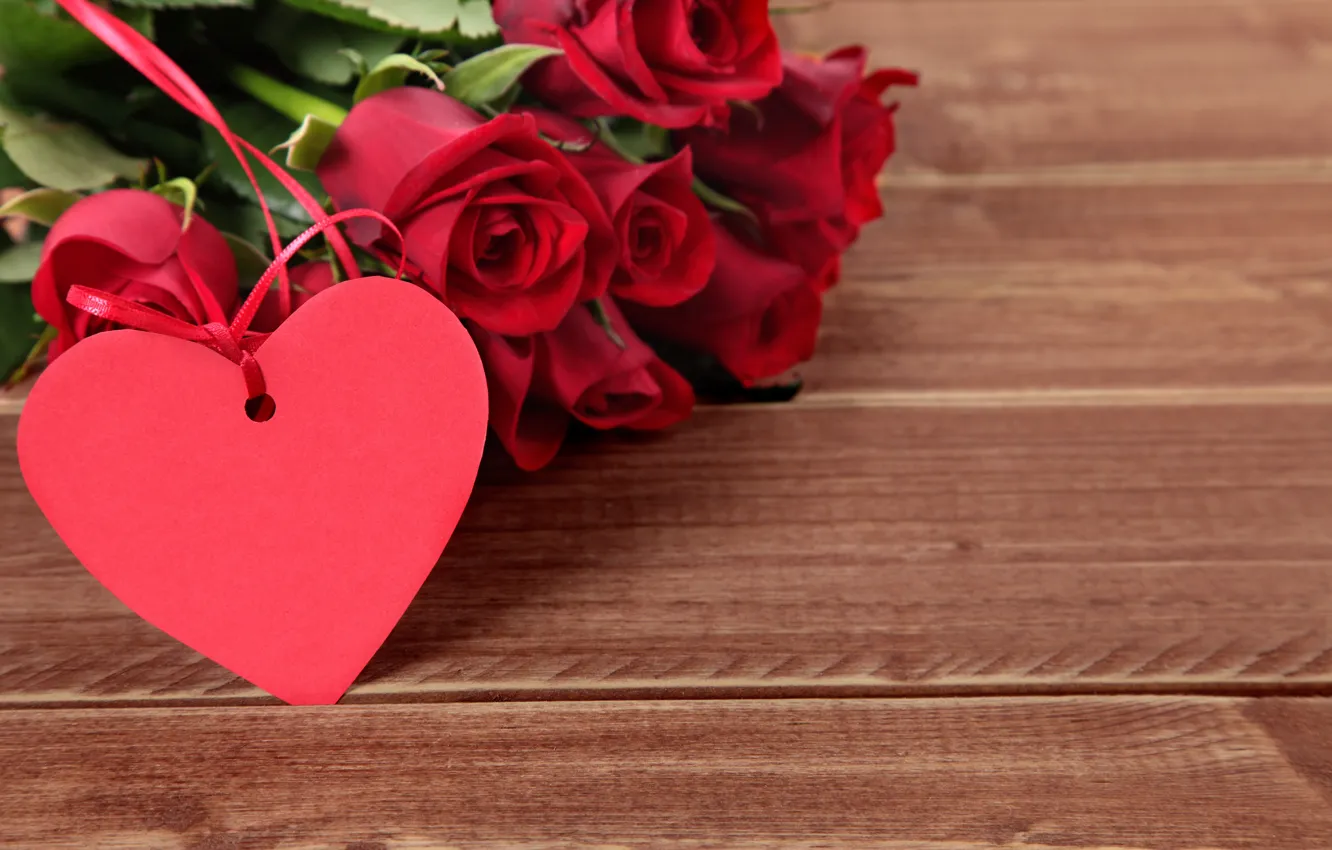 Фото обои цветы, праздник, сердце, розы, день Святого Валентина