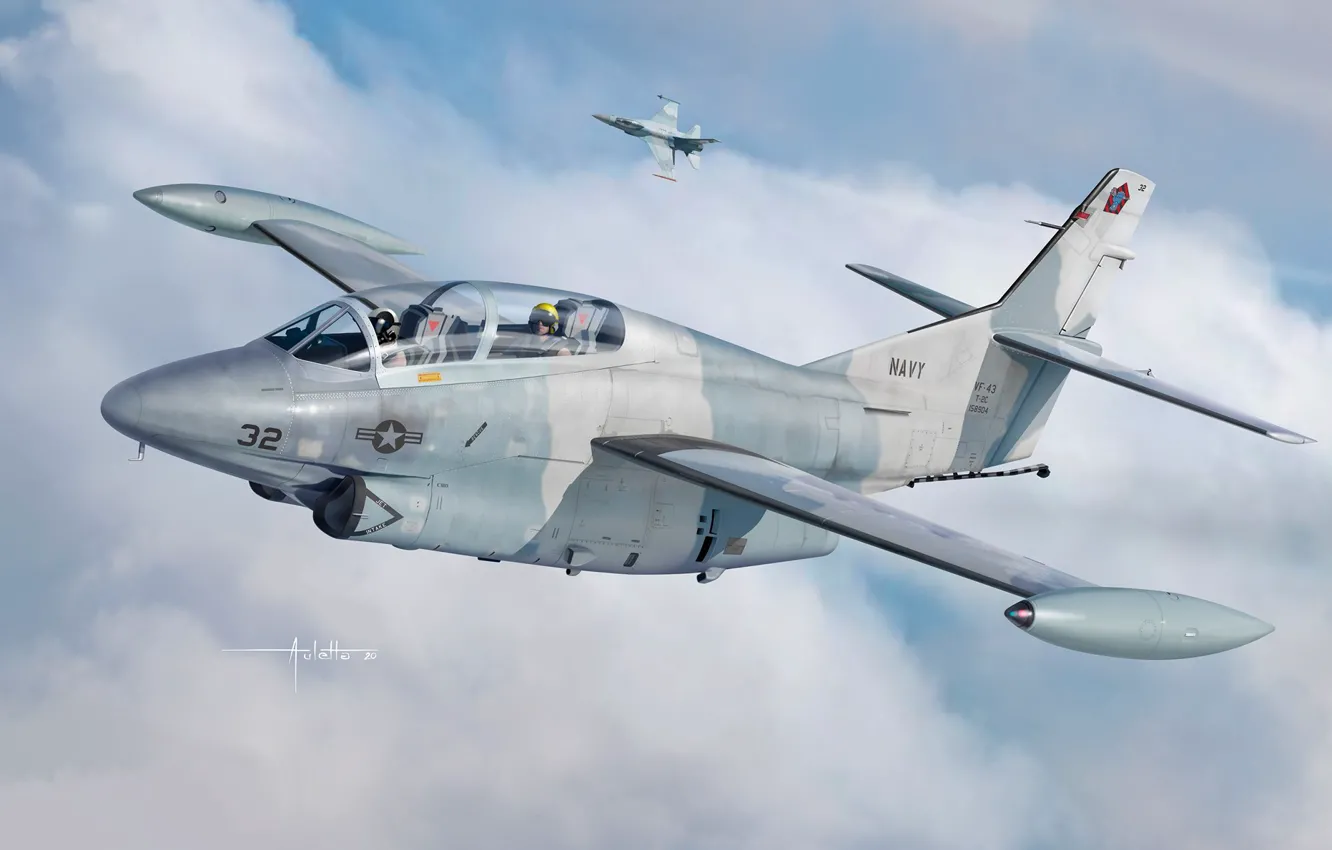 Фото обои США, учебно-тренировочный самолет, North American T-2 Buckeye, US NAVY, Auletta, T-2C Buckeye US Navy Jet …