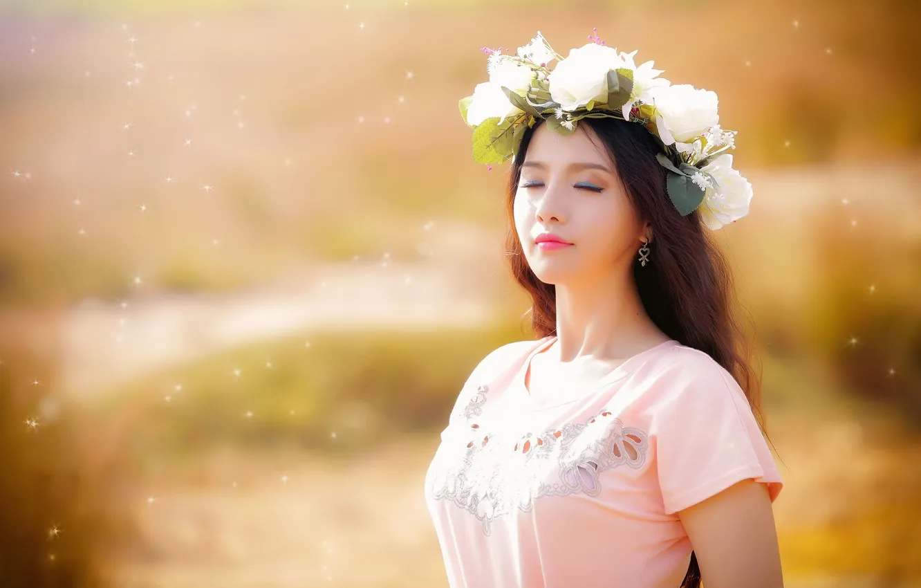 Фото обои девушка, настроение, азиатка