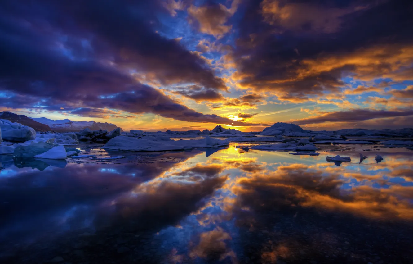 Фото обои ice, sky, sea, landscape, water, seascape, colours, shore