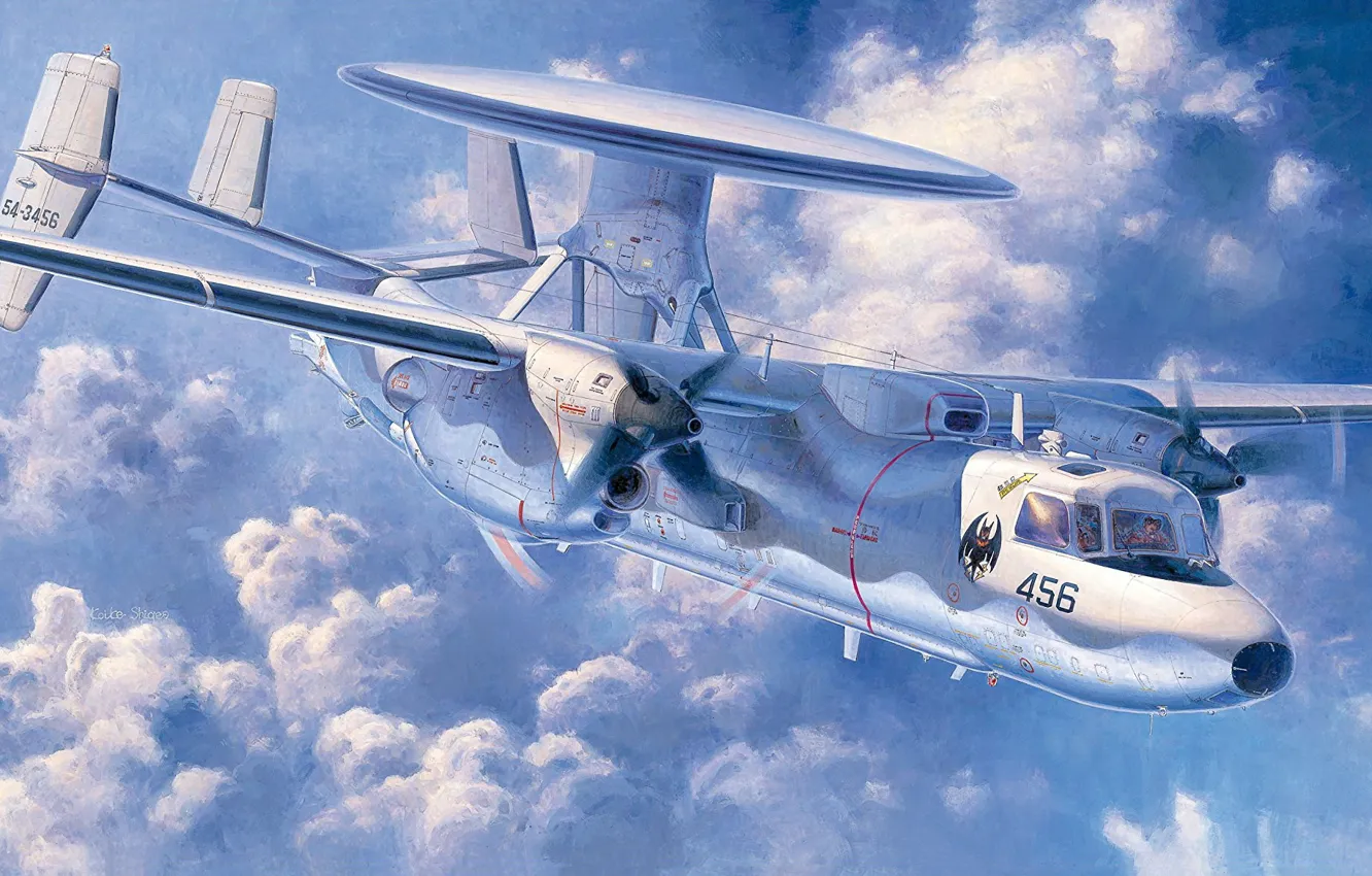 Фото обои япония, дрло, AWACS, Koike Shigeo, Grumman E-2 Hawkeye, самолет-разведчик, E-2C Hawkeye JASDF