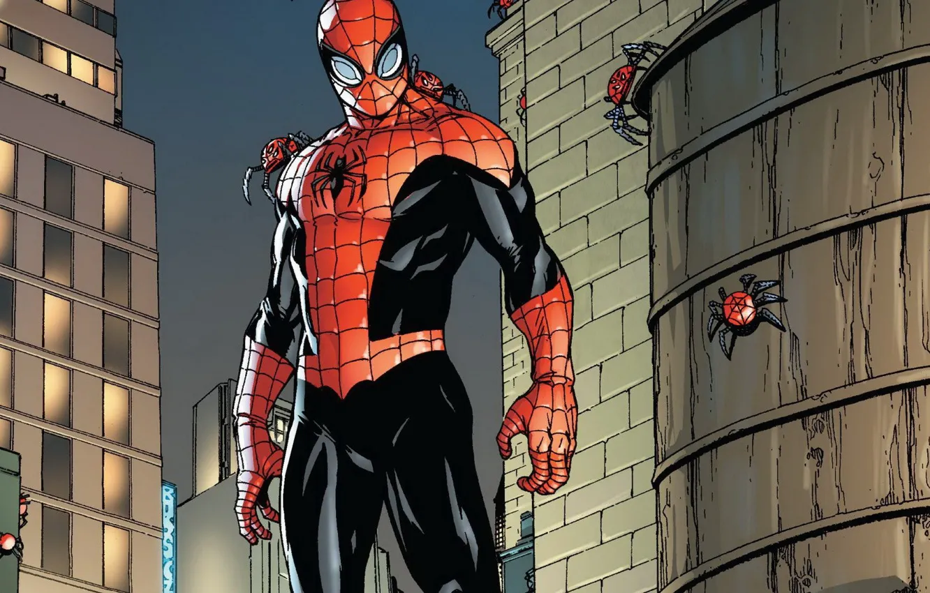 Фото обои комикс, Marvel Comics, Superior Spider-Man, Антигерой, Совершенный Человек-Паук, Отта Октавиус