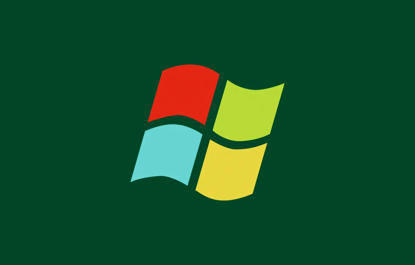 Фото обои логотип, Windows, зелёный