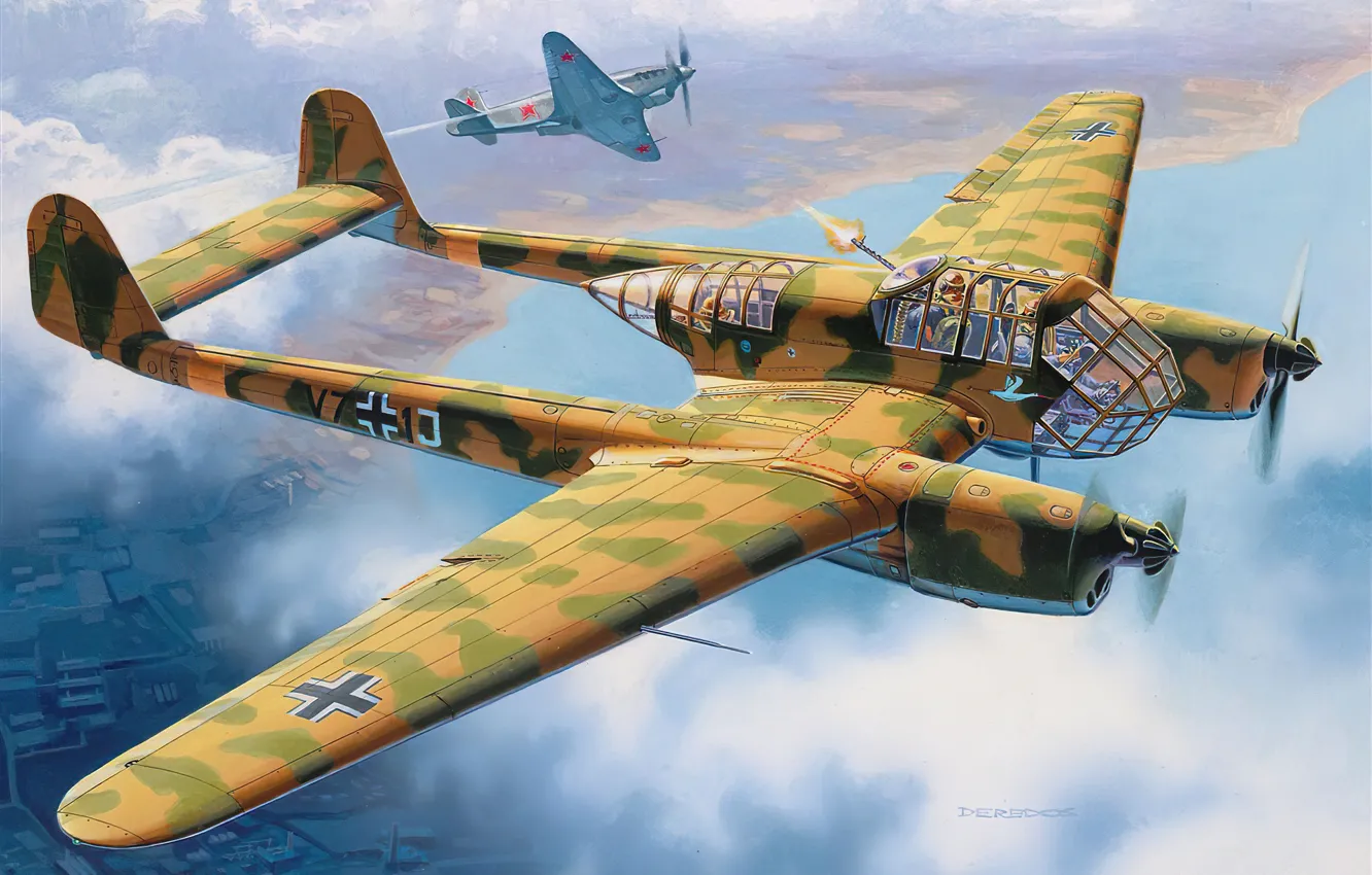 Фото обои Германия, разведчик, Andrzej Deredos, Focke Wulf Fw 189 A-1