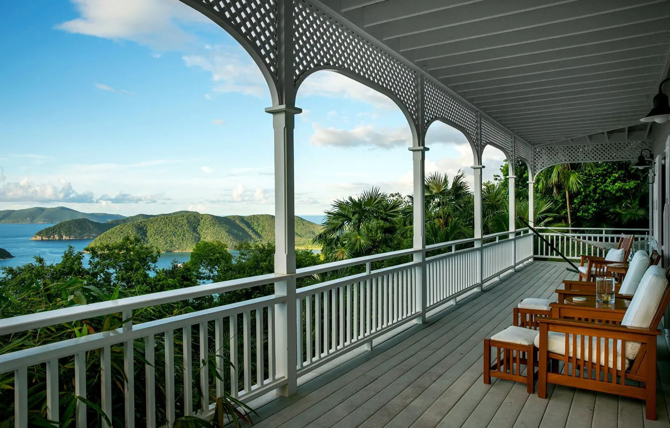 Фото обои интерьер, балкон, терраса, House With Ocean Views on St. John