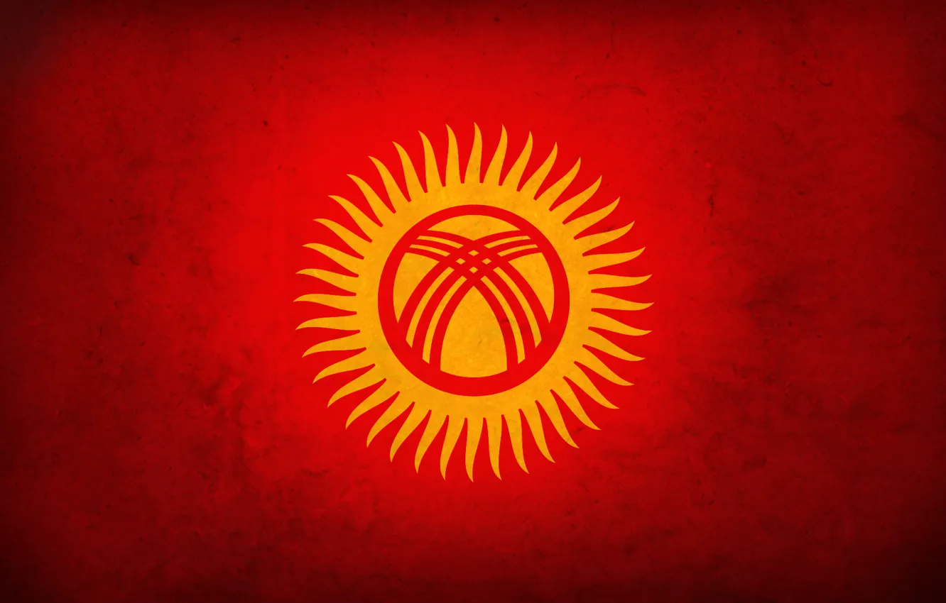 Фото обои красный, флаг, kyrgyztan, кыргызстан