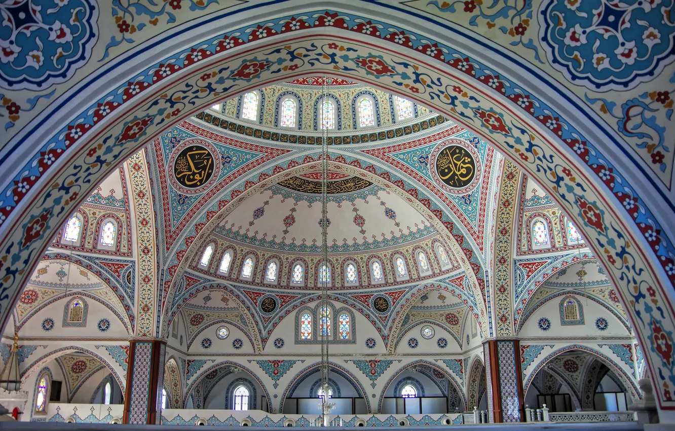 Фото обои узор, краски, арка, мечеть, Турция, Манавгат