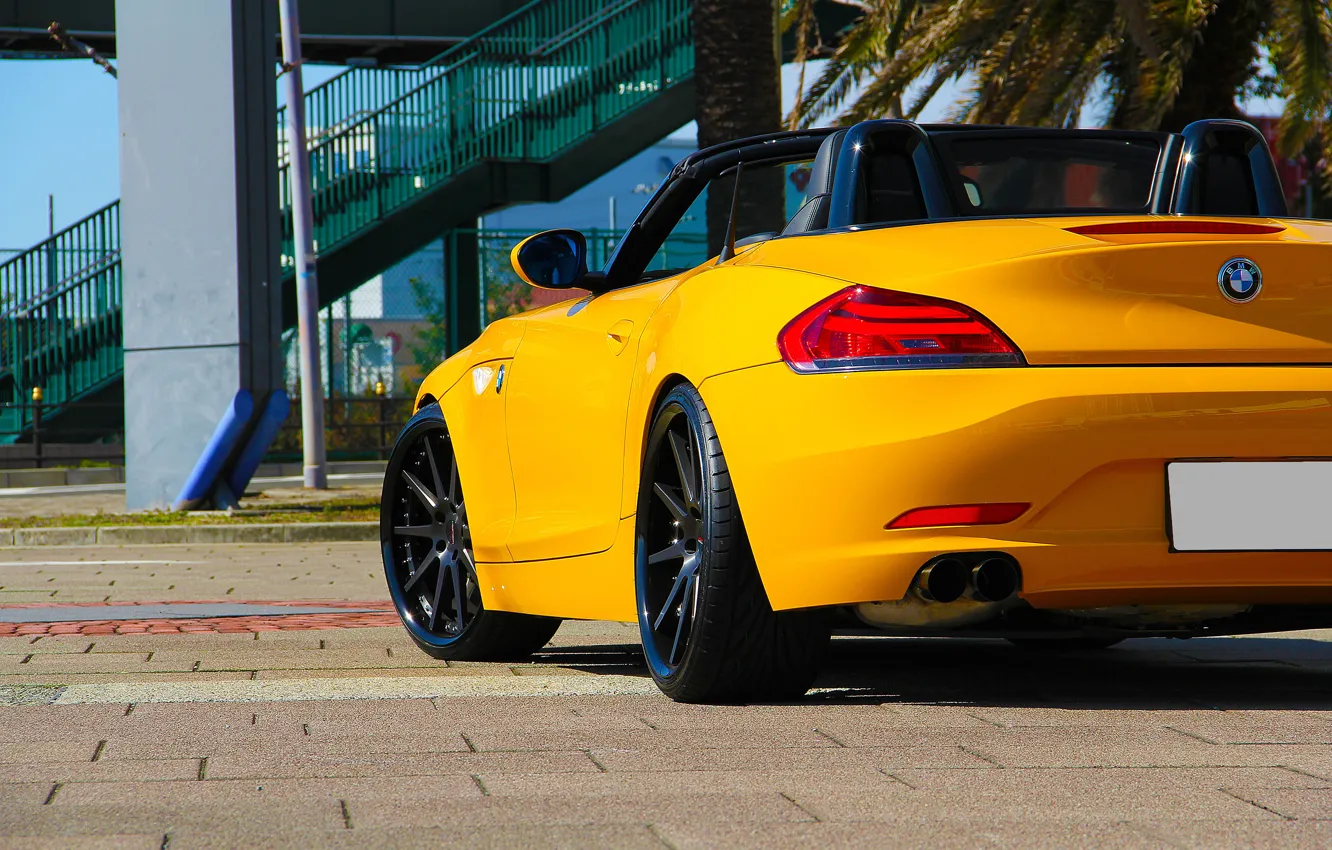 Фото обои BMW, yellow, tuning